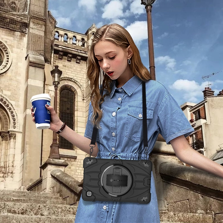 For Samsung Galaxy Tab A7 Lite Bat Hand Grip Turntable Stand Tablet Case(Black) by bashfashion