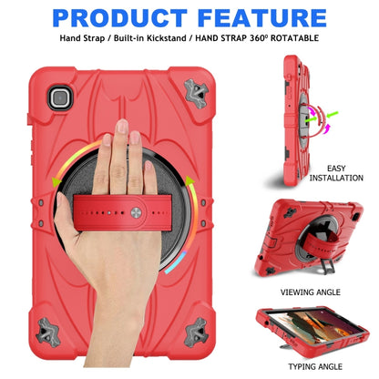 For Samsung Galaxy Tab A7 Lite Bat Hand Grip Turntable Stand Tablet Case(Red Black) by bashfashion