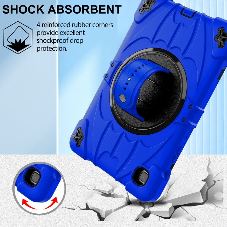 For Samsung Galaxy Tab A7 Lite Bat Hand Grip Turntable Stand Tablet Case(Blue Black) by bashfashion