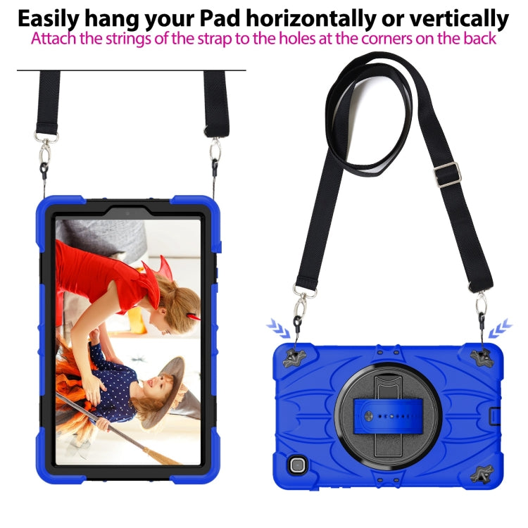 For Samsung Galaxy Tab A7 Lite Bat Hand Grip Turntable Stand Tablet Case(Blue Black) by bashfashion