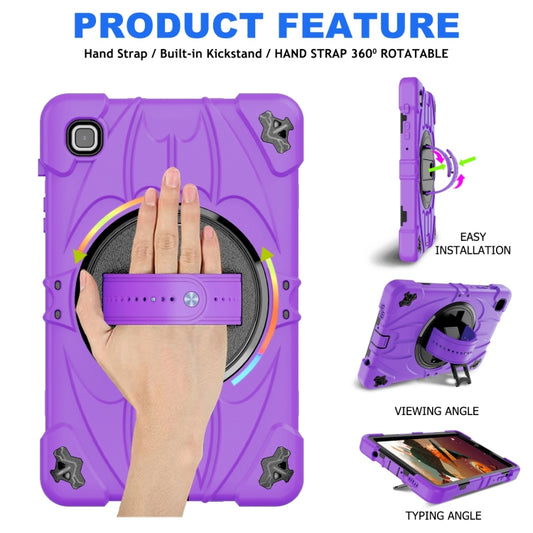 For Samsung Galaxy Tab A7 Lite Bat Hand Grip Turntable Stand Tablet Case(Purple Black) by bashfashion