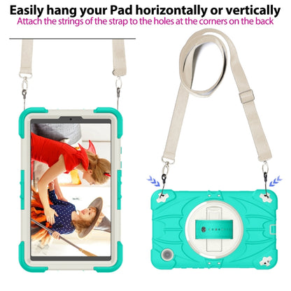 For Samsung Galaxy Tab A9 Bat Hand Grip Turntable Stand Tablet Case(Mint Green White) by bashfashion