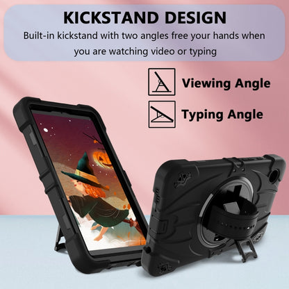 For Samsung Galaxy Tab A9 Bat Hand Grip Turntable Stand Tablet Case(Black) by bashfashion