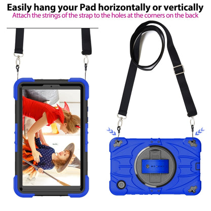 For Samsung Galaxy Tab A9 Bat Hand Grip Turntable Stand Tablet Case(Blue Black) by bashfashion