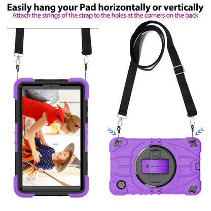 For Samsung Galaxy Tab A9 Bat Hand Grip Turntable Stand Tablet Case(Purple Black) by bashfashion