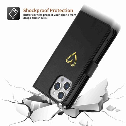 For iPhone 14 POLA Love Multi-Card Slots Zipper Wallet Leather Phone Case(Black) by POLA