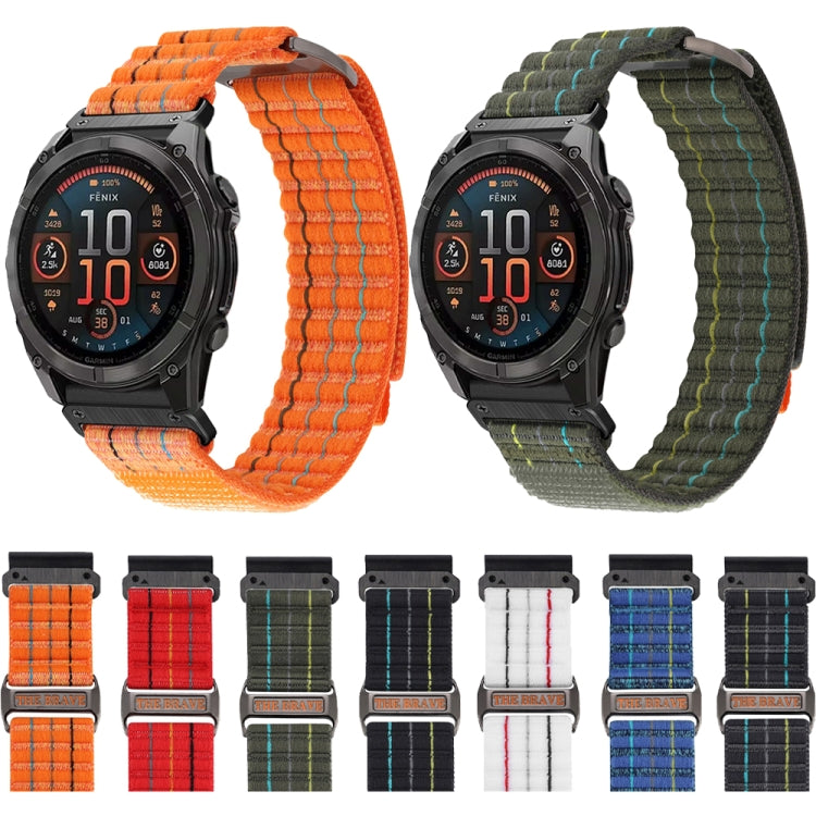 For Garmin 26mm Dual Sections Sports Style Nylon Loop Hook and Loop Fastener Watch Band(White) by bashfashion