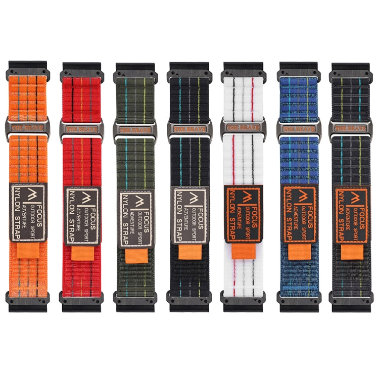 For Garmin 26mm Dual Sections Sports Style Nylon Loop Hook and Loop Fastener Watch Band(White) by bashfashion