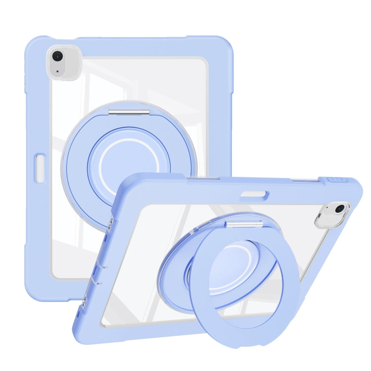 For iPad Air 11 2025 / 2024 / 10.9 2022 Crystal Armor PC Hybrid TPU Tablet Case with Pen Slot(Blue) by bashfashion