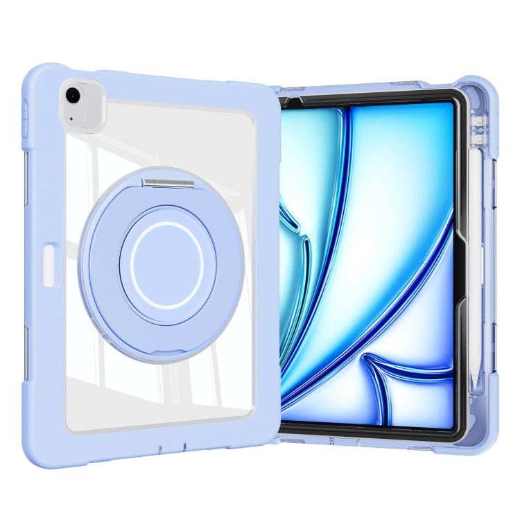 For iPad Air 11 2025 / 2024 / 10.9 2022 Crystal Armor PC Hybrid TPU Tablet Case with Pen Slot(Blue) by bashfashion