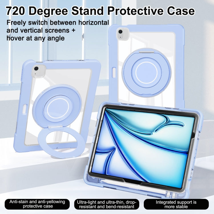 For iPad Air 11 2025 / 2024 / 10.9 2022 Crystal Armor PC Hybrid TPU Tablet Case with Pen Slot(Blue) by bashfashion
