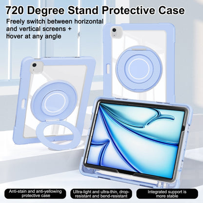 For iPad Air 11 2025 / 2024 / 10.9 2022 Crystal Armor PC Hybrid TPU Tablet Case with Pen Slot(Blue) by bashfashion