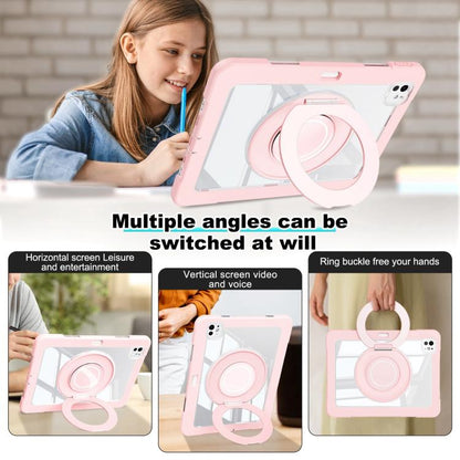 For iPad Pro 13 2025 / 2024 Crystal Armor PC Hybrid TPU Tablet Case with Pen Slot(Pink) by bashfashion