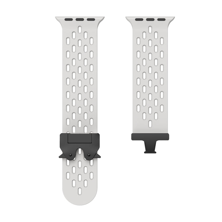 For Apple Watch 46mm / 49mm / 45mm / 44mm Mesh Silicone Buckle Watch Band(Grey) by bashfashion