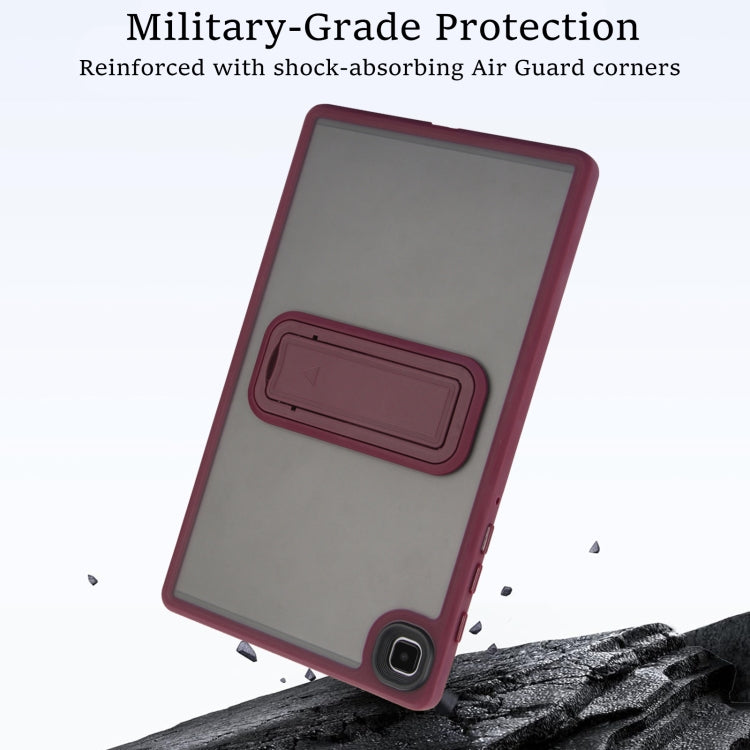 For Samsung Galaxy Tab A7 Lite Skin Feel Holder PC Hybrid TPU Tablet Case(Wine Red) by bashfashion