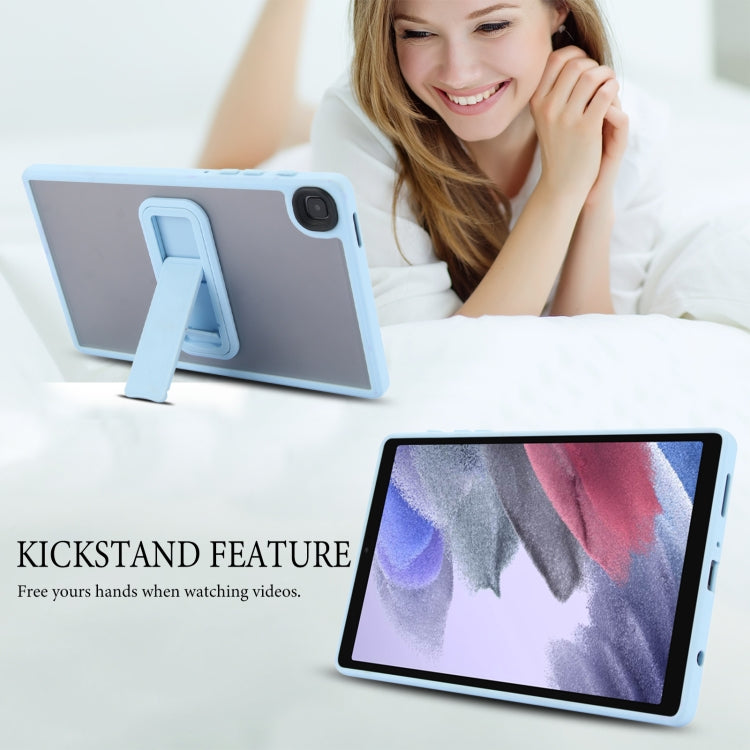 For Samsung Galaxy Tab A7 Lite Skin Feel Holder PC Hybrid TPU Tablet Case(Light Blue) by bashfashion