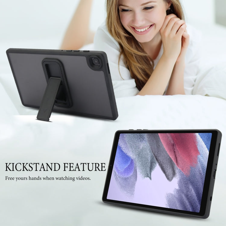 For Samsung Galaxy Tab A11 / A9 Skin Feel Holder PC Hybrid TPU Tablet Case(Black) by bashfashion