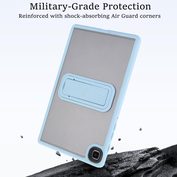 For Samsung Galaxy Tab A11 / A9 Skin Feel Holder PC Hybrid TPU Tablet Case(Light Blue) by bashfashion