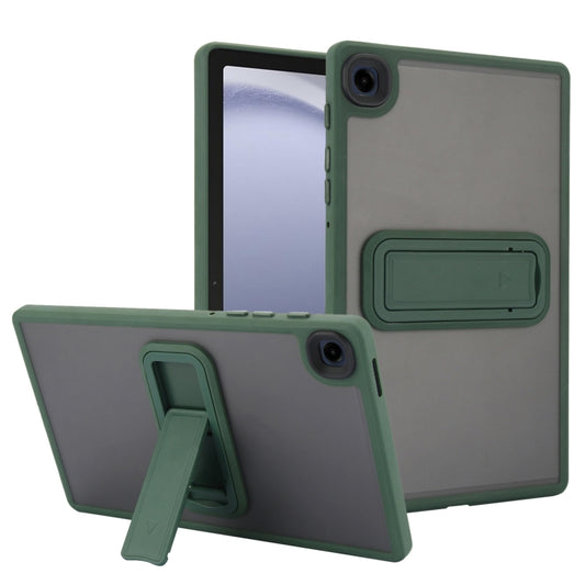 For Samsung Galaxy Tab A11+ / A9+ Skin Feel Holder PC Hybrid TPU Tablet Case(Dark Green) by bashfashion