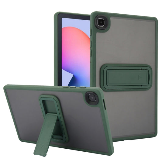 For Samsung Galaxy Tab S6 Lite P610 / P615 Skin Feel Holder PC Hybrid TPU Tablet Case(Dark Green) by bashfashion