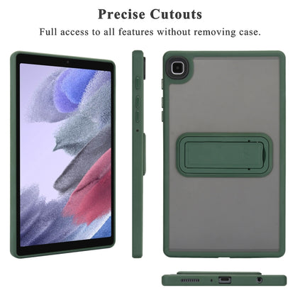 For Samsung Galaxy Tab S6 Lite P610 / P615 Skin Feel Holder PC Hybrid TPU Tablet Case(Dark Green) by bashfashion
