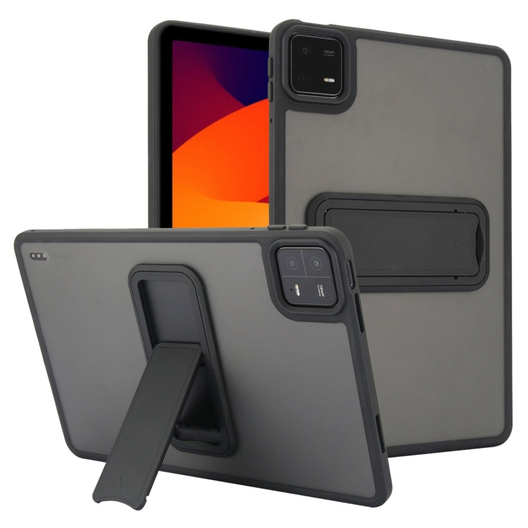 For Xiaomi Redmi Pad SE 11 Skin Feel Holder PC Hybrid TPU Tablet Case(Black) by bashfashion