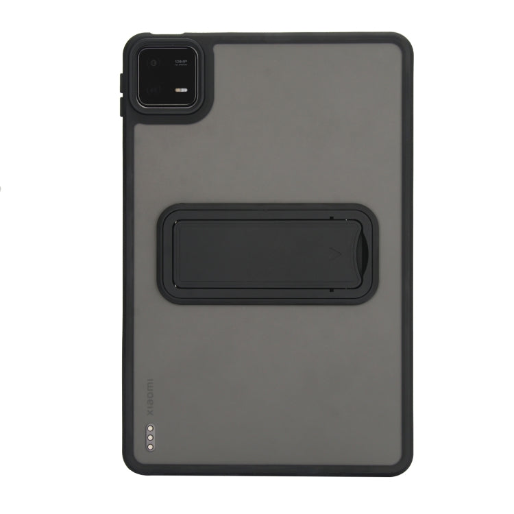 For Xiaomi Redmi Pad SE 11 Skin Feel Holder PC Hybrid TPU Tablet Case(Black) by bashfashion