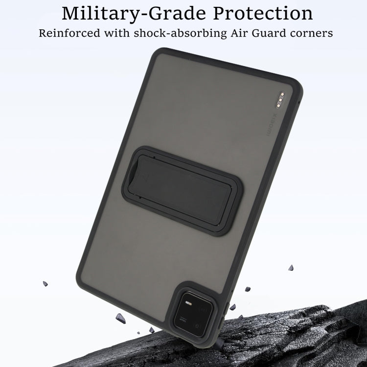 For Xiaomi Redmi Pad SE 11 Skin Feel Holder PC Hybrid TPU Tablet Case(Black) by bashfashion