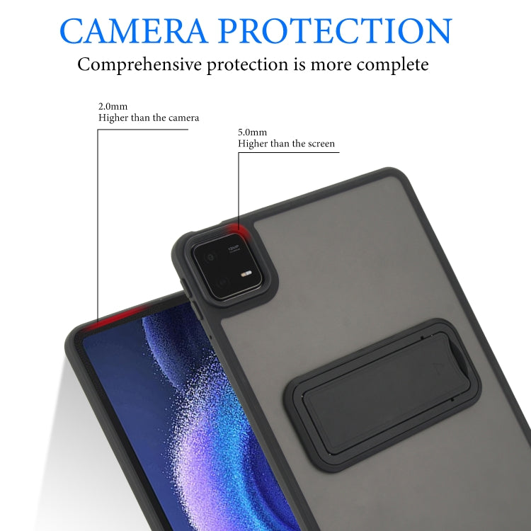 For Xiaomi Redmi Pad SE 11 Skin Feel Holder PC Hybrid TPU Tablet Case(Black) by bashfashion