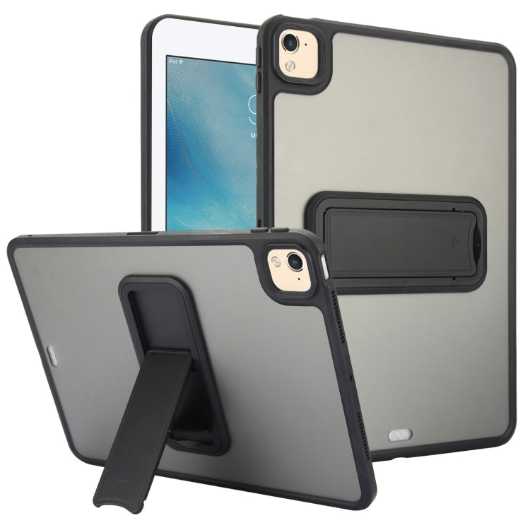 For iPad 4 / 3 / 2 9.7 inch Skin Feel Holder PC Hybrid TPU Tablet Case(Black) by bashfashion