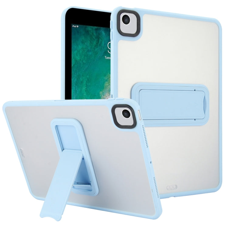 For iPad 9.7 inch 2018 / 2017 Skin Feel Holder PC Hybrid TPU Tablet Case(Light Blue) by bashfashion
