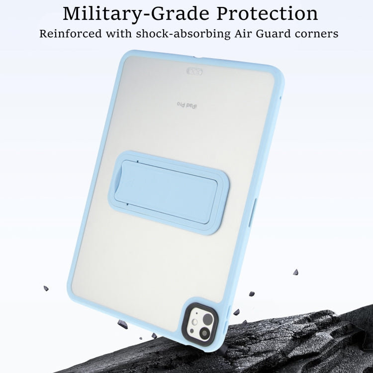 For iPad 9.7 inch 2018 / 2017 Skin Feel Holder PC Hybrid TPU Tablet Case(Light Blue) by bashfashion
