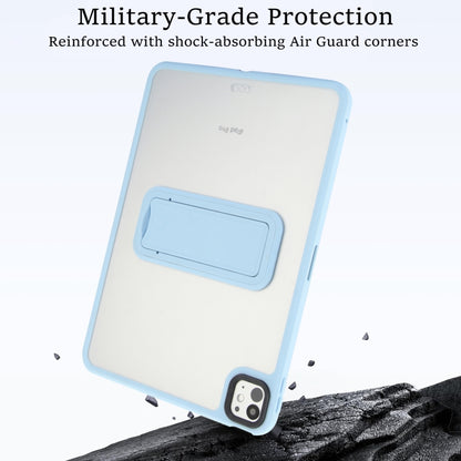 For iPad 9.7 inch 2018 / 2017 Skin Feel Holder PC Hybrid TPU Tablet Case(Light Blue) by bashfashion