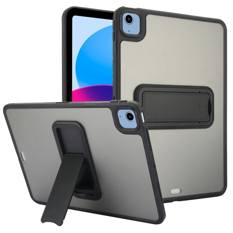 For iPad 2025 / 2022 Skin Feel Holder PC Hybrid TPU Tablet Case(Black) by bashfashion