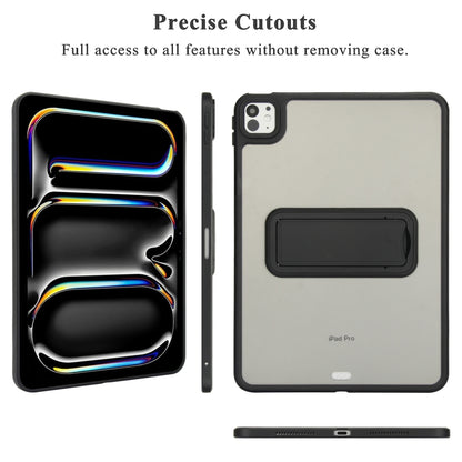 For iPad 2025 / 2022 Skin Feel Holder PC Hybrid TPU Tablet Case(Black) by bashfashion