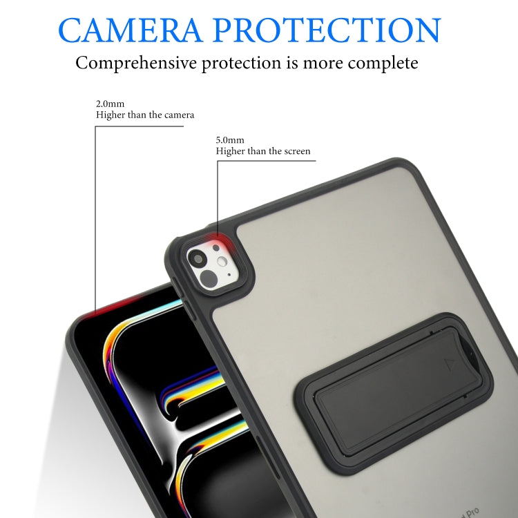 For iPad 2025 / 2022 Skin Feel Holder PC Hybrid TPU Tablet Case(Black) by bashfashion