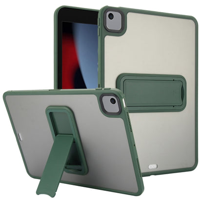 For iPad 10.2 2021 / 2020 / 2019 Skin Feel Holder PC Hybrid TPU Tablet Case(Dark Green) by bashfashion
