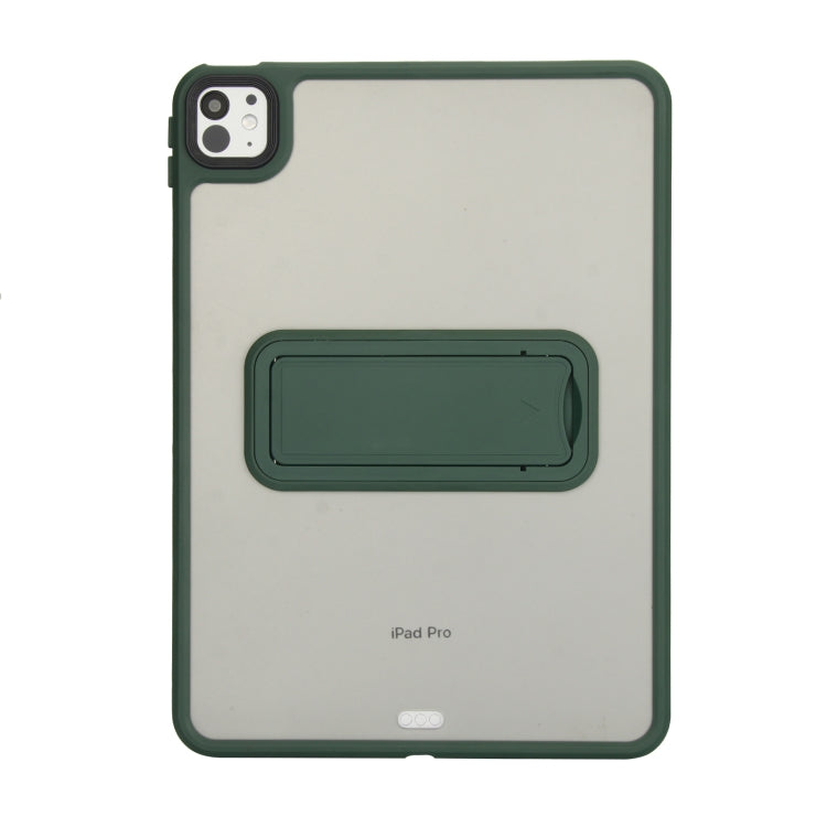 For iPad 10.2 2021 / 2020 / 2019 Skin Feel Holder PC Hybrid TPU Tablet Case(Dark Green) by bashfashion