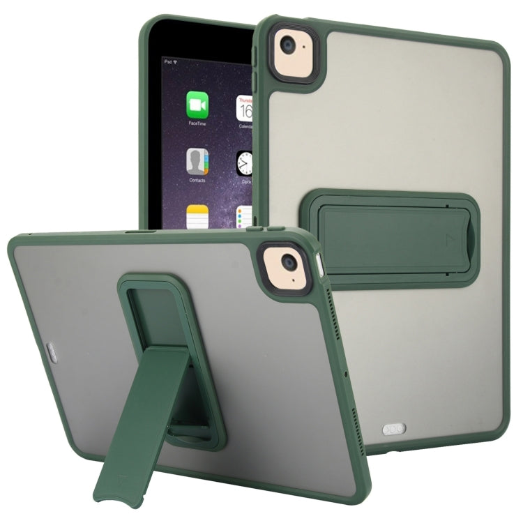 For iPad Air 2 9.7 Skin Feel Holder PC Hybrid TPU Tablet Case(Dark Green) by bashfashion