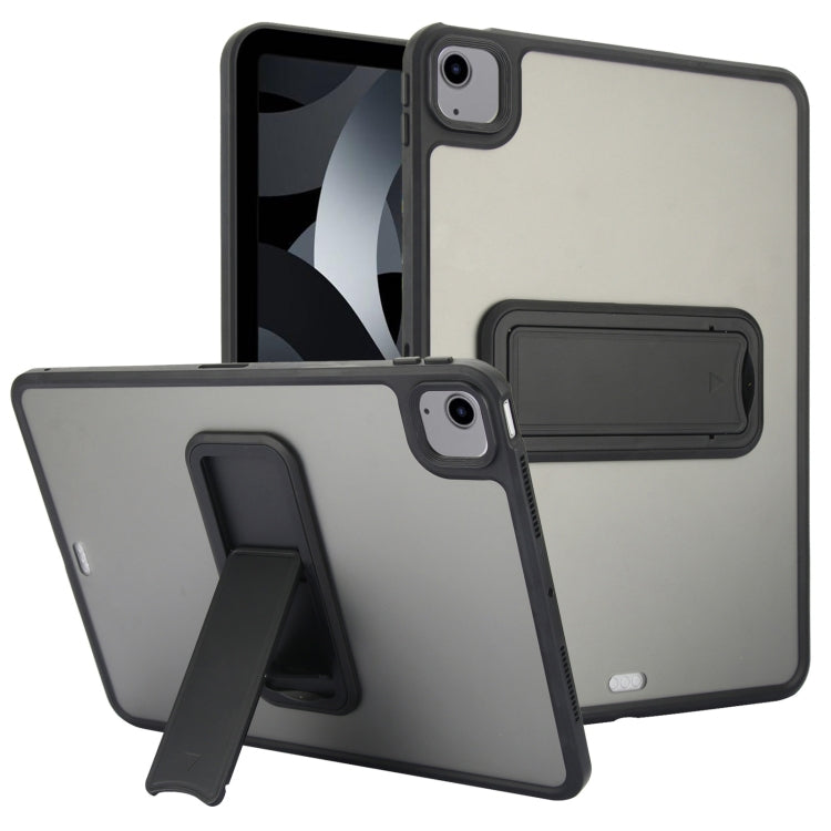 For iPad Air 5 / 4 10.9 inch Skin Feel Holder PC Hybrid TPU Tablet Case(Black) by bashfashion