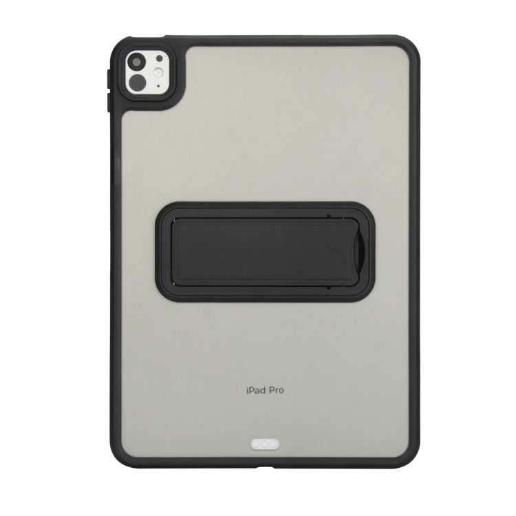 For iPad Air 5 / 4 10.9 inch Skin Feel Holder PC Hybrid TPU Tablet Case(Black) by bashfashion