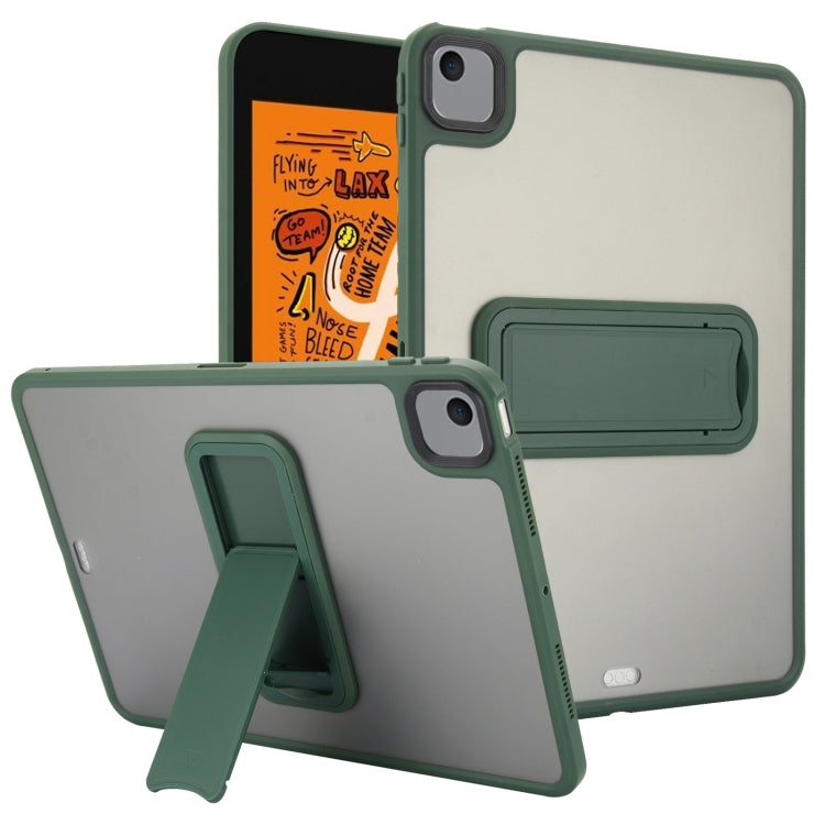 For iPad mini 5 / 4 7.9 inch Skin Feel Holder PC Hybrid TPU Tablet Case(Dark Green) by bashfashion