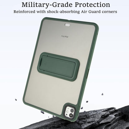 For iPad mini 5 / 4 7.9 inch Skin Feel Holder PC Hybrid TPU Tablet Case(Dark Green) by bashfashion