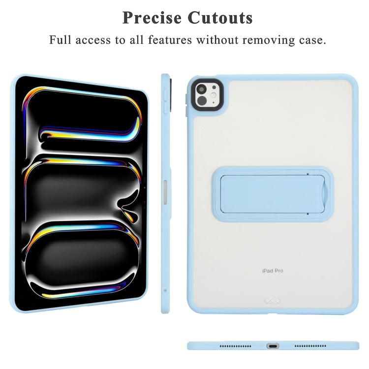 For iPad Pro 11 2018 Skin Feel Holder PC Hybrid TPU Tablet Case(Light Blue) by bashfashion