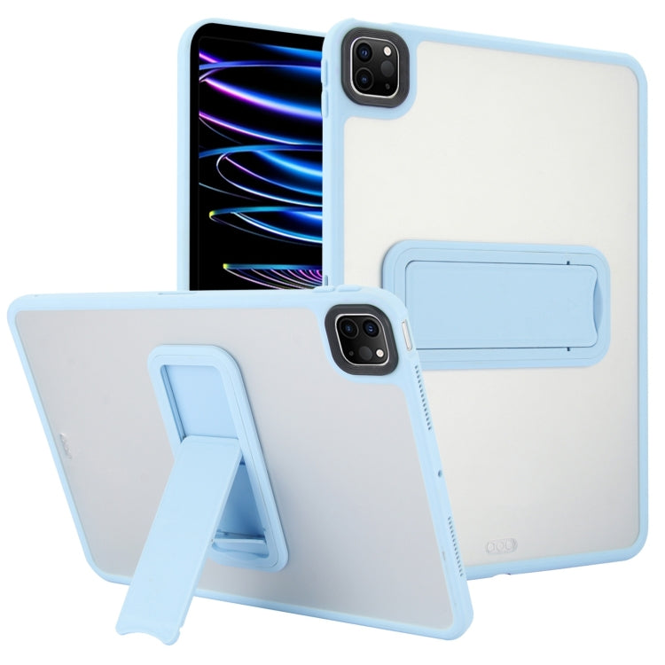 For iPad Pro 11 2022 / 2021 / 2020 Skin Feel Holder PC Hybrid TPU Tablet Case(Light Blue) by bashfashion