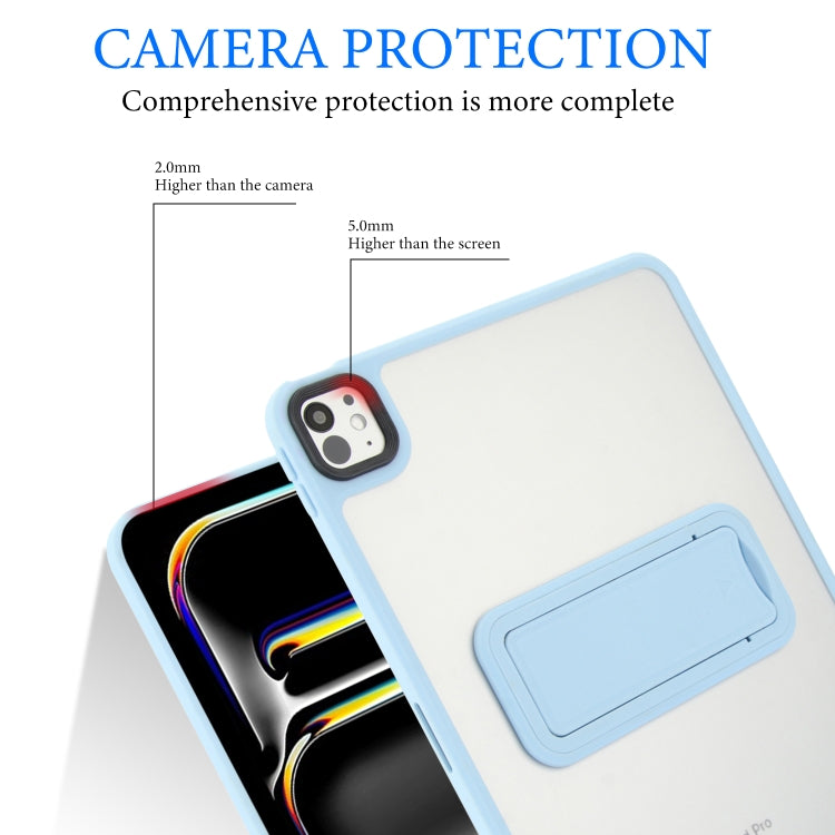 For iPad Pro 11 2022 / 2021 / 2020 Skin Feel Holder PC Hybrid TPU Tablet Case(Light Blue) by bashfashion
