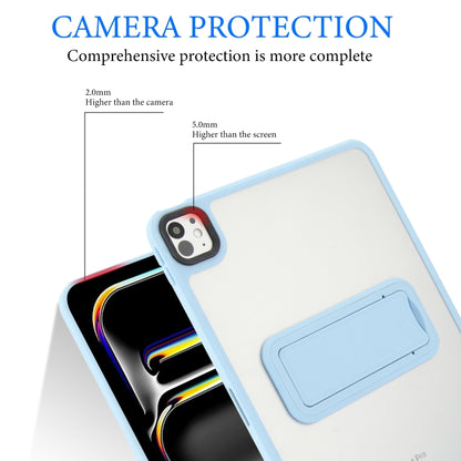 For iPad Pro 11 2022 / 2021 / 2020 Skin Feel Holder PC Hybrid TPU Tablet Case(Light Blue) by bashfashion