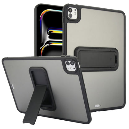 For iPad Pro 11 2025 / 2024 Skin Feel Holder PC Hybrid TPU Tablet Case(Black) by bashfashion