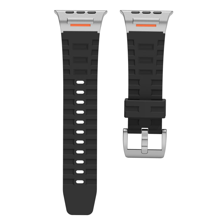 For Apple Watch 46mm / 49mm / 45mm / 44mm Trailblazer Silicone Watch Band(Black) by bashfashion