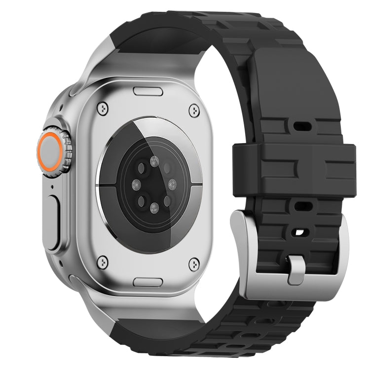 For Apple Watch 46mm / 49mm / 45mm / 44mm Trailblazer Silicone Watch Band(Black) by bashfashion